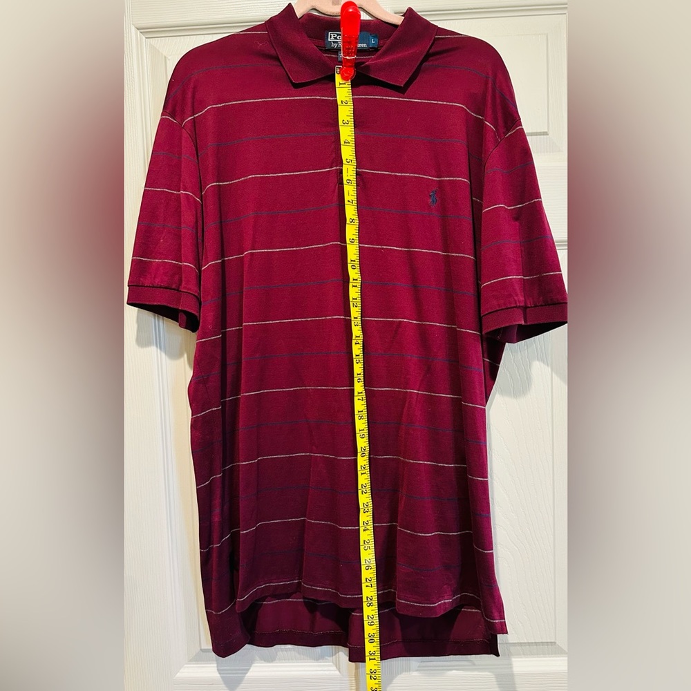 POLO RALPH LAUREN 100% Pima Cotton Maroon Striped Polo | super soft! - Picture 7 of 7
